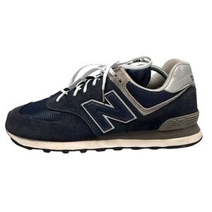 New Balance Classic 574 Navy Blue Suede Sneakers Womens Low Top Shoes sz 9.5